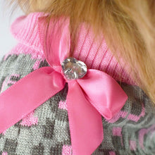 Cargar imagen en el visor de la galería, Saco Sweater Animal Print Moño Rosa
