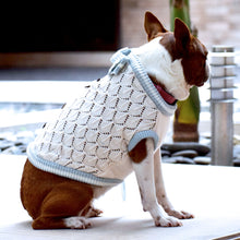 Cargar imagen en el visor de la galería, Saco Sweater para Perro o Gato Beige con Azul