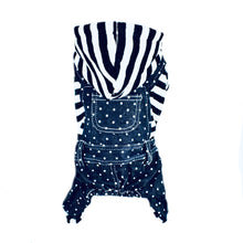 Cargar imagen en el visor de la galería, Mameluco de Perro - Rayas azul claro.