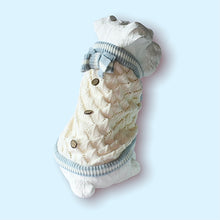 Cargar imagen en el visor de la galería, Saco Sweater para Perro o Gato Beige con Azul