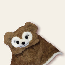 Cargar imagen en el visor de la galería, Cobija Manta de Lujo Osito Café Forrada con Capota