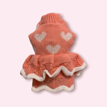 Cargar imagen en el visor de la galería, Sweater Vestido Corazones Rosa
