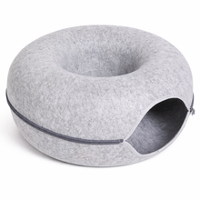 Cargar imagen en el visor de la galería, Cama Túnel Para Gatos Con Cremallera Tipo Donut Mascotas

