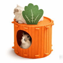 Cargar imagen en el visor de la galería, Cama Cueva Para Gatos Zanahoria de Fieltro
