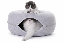 Cargar imagen en el visor de la galería, Cama Túnel Para Gatos Con Cremallera Tipo Donut Mascotas
