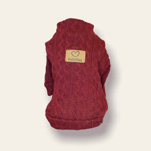 Cargar imagen en el visor de la galería, Ropa para perro o gato Saco Sweater tejido Vino Tinto
